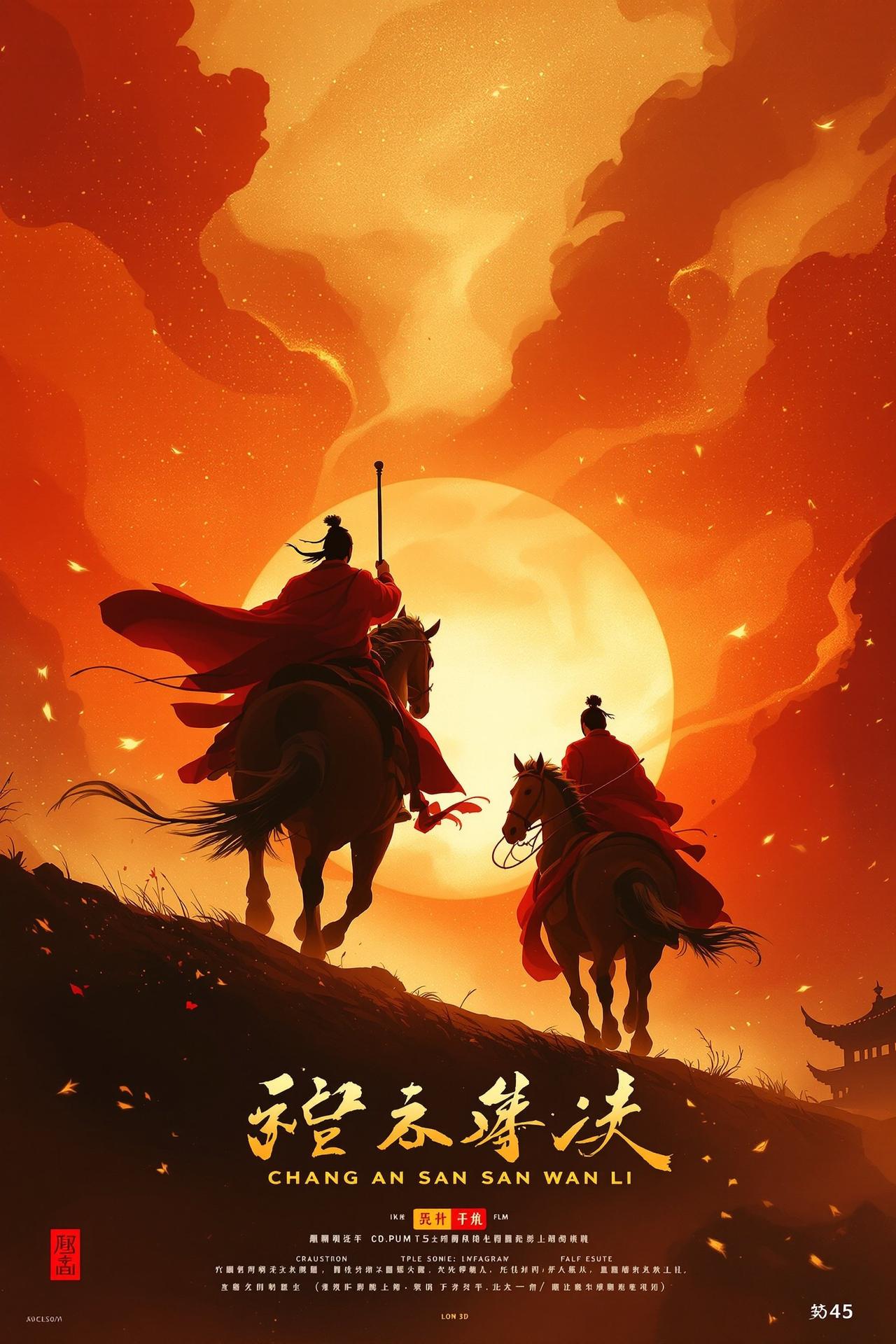 长安三万里 电影海报，动画、历史、剧情类型，2023年上映，评分8.8分